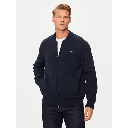 Gant Sweter 8050223 Granatowy Regular Fit ze sklepu MODIVO w kategorii Swetry męskie - zdjęcie 184623307