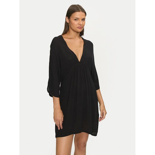 Roxy Sukienka plażowa Seaside Sky ERJX603386 Czarny Regular Fit ze sklepu MODIVO w kategorii Odzież plażowa - zdjęcie 184623469