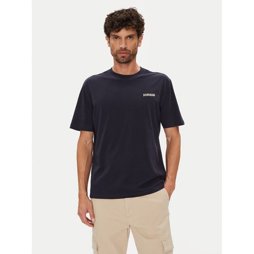 Napapijri T-Shirt Smallbox NP0A88TR Granatowy Regular Fit ze sklepu MODIVO w kategorii T-shirty męskie - zdjęcie 184623607