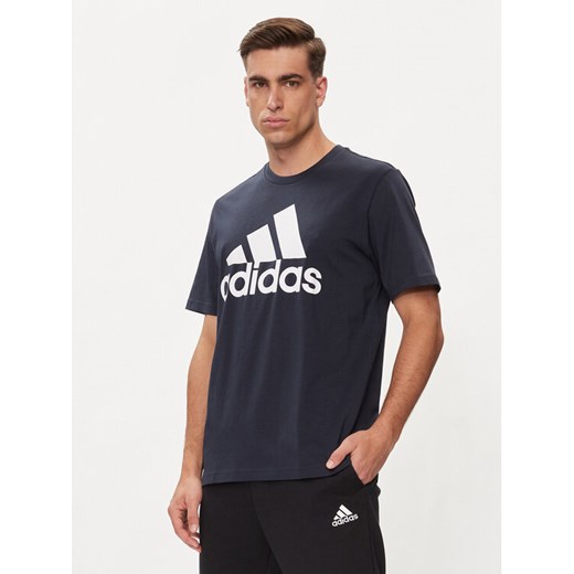 adidas T-Shirt Essentials Single Jersey Big Logo T-Shirt IC9348 Niebieski Regular Fit ze sklepu MODIVO w kategorii T-shirty męskie - zdjęcie 184623625