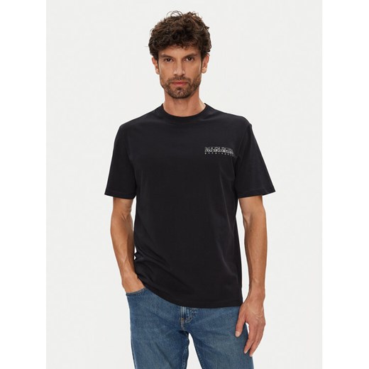 Napapijri T-Shirt S-Turrach NP0A893U Czarny Regular Fit ze sklepu MODIVO w kategorii T-shirty męskie - zdjęcie 184623659