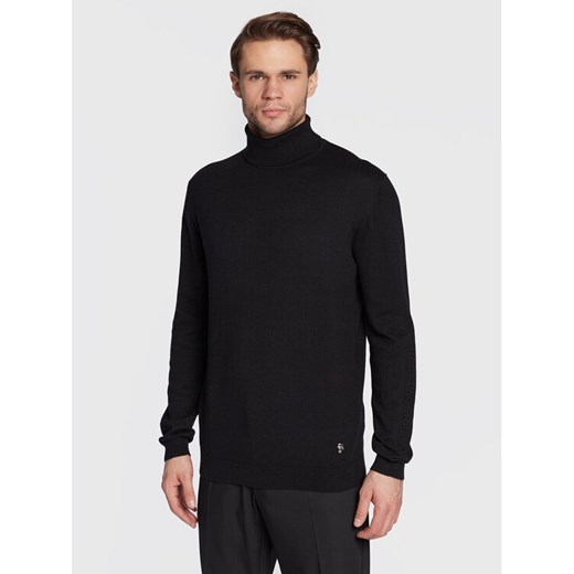 KARL LAGERFELD Golf 655037 524305 Czarny Regular Fit ze sklepu MODIVO w kategorii Swetry męskie - zdjęcie 184623677