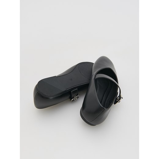Reserved - Baleriny z imitacji skóry - czarny Reserved 28 Reserved