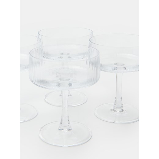 Sinsay - Ryflowane kieliszki koktajlowe 4 pack - biały Sinsay One Size Sinsay