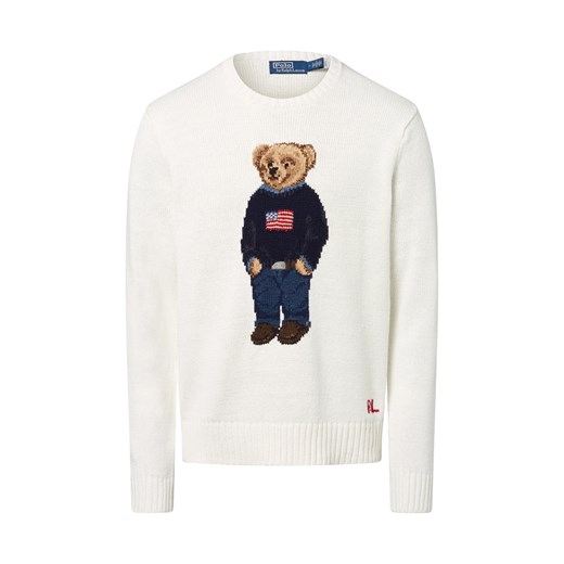 Polo Ralph Lauren Męski sweter z dzianiny z zawartością lnu Mężczyźni len écru jednolity ze sklepu vangraaf w kategorii Swetry męskie - zdjęcie 184627196