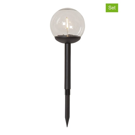 STAR Trading Solarne lampy LED (3 szt.) &quot;Globe&quot; w kolorze czarnym - wys. 25 x Ø 10 cm ze sklepu Limango Polska w kategorii Oświetlenie ogrodowe - zdjęcie 184627286
