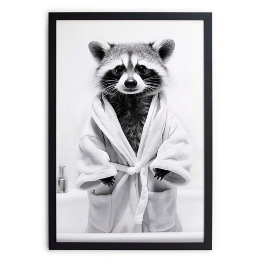 Folkifreckles Druk artystyczny &quot;Racoon Bath&quot; w ramce - 30 x 40 cm ze sklepu Limango Polska w kategorii Obrazy - zdjęcie 184627358