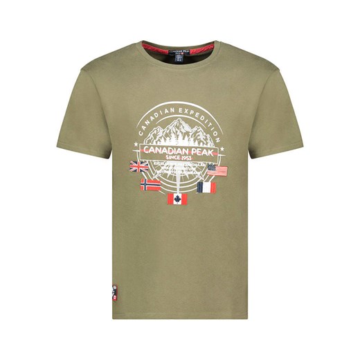 Canadian Peak Koszulka &quot;Jovanyeak&quot; w kolorze khaki ze sklepu Limango Polska w kategorii T-shirty męskie - zdjęcie 184628749