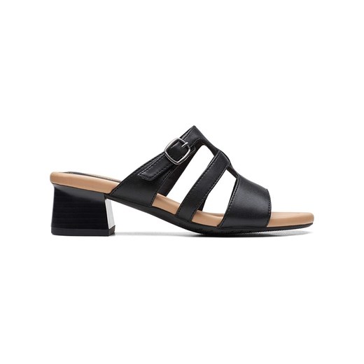 Clarks Skórzane klapki &quot;Desirae Palm&quot; w kolorze czarnym ze sklepu Limango Polska w kategorii Klapki damskie - zdjęcie 184628868