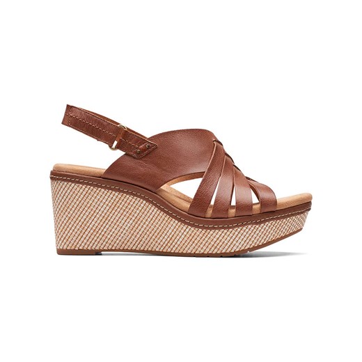 Clarks Skórzane sandały &quot;Elleri Grace&quot; w kolorze jasnobrązowym ze sklepu Limango Polska w kategorii Espadryle damskie - zdjęcie 184628875