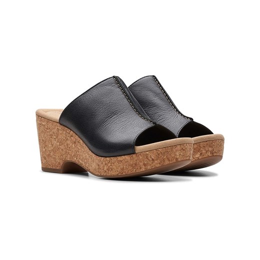 Clarks Skórzane klapki "Giselle Orchid" w kolorze czarnym Clarks 38 okazja Limango Polska
