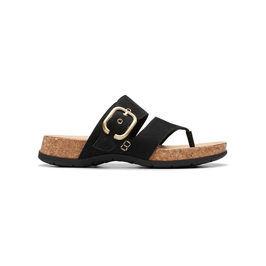 Clarks Skórzane japonki &quot;Reileigh Park&quot; w kolorze czarnym ze sklepu Limango Polska w kategorii Klapki damskie - zdjęcie 184628989