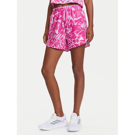 adidas Szorty sportowe Train Essentials Allover Print Workout JE8692 Fioletowy Regular Fit ze sklepu MODIVO w kategorii Szorty - zdjęcie 184629096