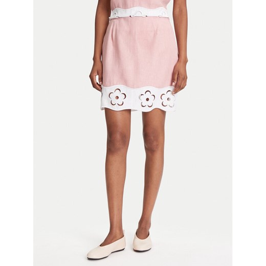 STAUD Spódnica mini Margaux R25S6138LN Różowy Regular Fit ze sklepu MODIVO w kategorii Spódnice - zdjęcie 184629108