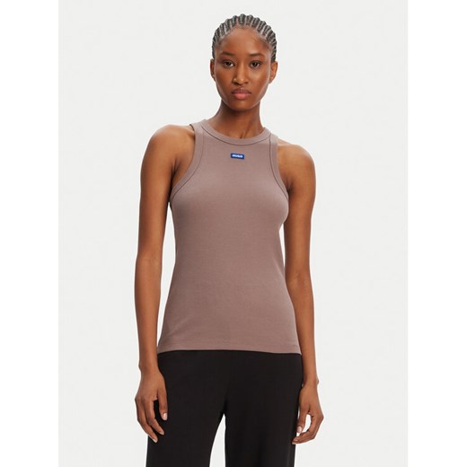 HUGO Top 50508857 Brązowy Slim Fit ze sklepu MODIVO w kategorii Bluzki damskie - zdjęcie 184629128