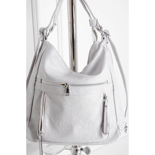 TORBA TYPU SHOPPER Z ZAMKAMI- SZARA ze sklepu olika.com.pl w kategorii Torby Shopper bag - zdjęcie 184630127
