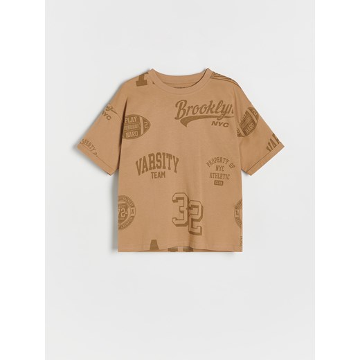 Reserved - T-shirt oversize - brązowy Reserved 134/140 (8-9 lat) promocja Reserved