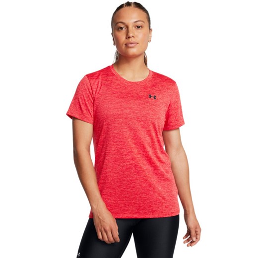 Damska koszulka treningowa Under Armour Tech SSC- Twist - czerwona ze sklepu Sportstylestory.com w kategorii Bluzki damskie - zdjęcie 184631576
