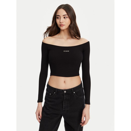 Guess Bluzka V5YP07 K8RT2 Czarny Regular Fit ze sklepu MODIVO w kategorii Bluzki damskie - zdjęcie 184632599