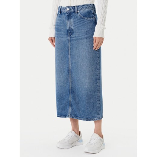 Tommy Hilfiger Spódnica jeansowa WW0WW46503 Niebieski Regular Fit ze sklepu MODIVO w kategorii Spódnice - zdjęcie 184632638
