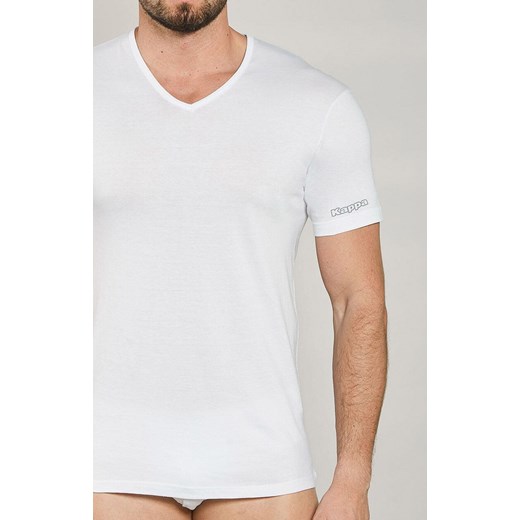 Kappa koszulka męska w serek z krótkim rękawem biała K1315, Kolor biały, Rozmiar S, Kappa ze sklepu Primodo w kategorii T-shirty męskie - zdjęcie 184633775