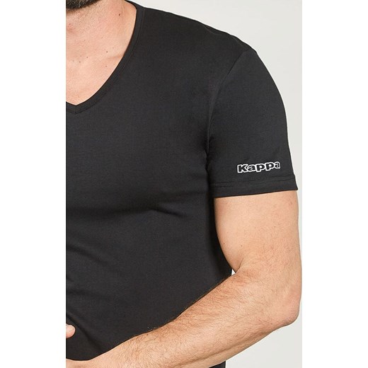 Kappa koszulka męska w serek z krótkim rękawem czarna K1315, Kolor czarny, Rozmiar S, Kappa ze sklepu Intymna w kategorii T-shirty męskie - zdjęcie 184634385