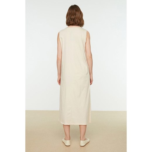trendyol Sukienka w kolorze beżowym Trendyol S wyprzedaż Limango Polska