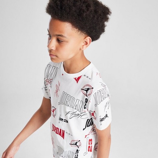 JORDAN T-SHIRT ARC AOP TEE WHT/BLK/RED ze sklepu JD Sports  w kategorii T-shirty chłopięce - zdjęcie 184635698