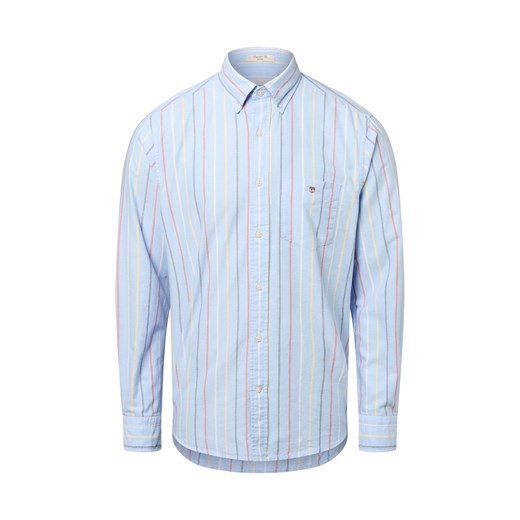 Gant Męska koszula casual Mężczyźni Regular Fit Bawełna jasnoniebieski w paski ze sklepu vangraaf w kategorii Koszule męskie - zdjęcie 184635708