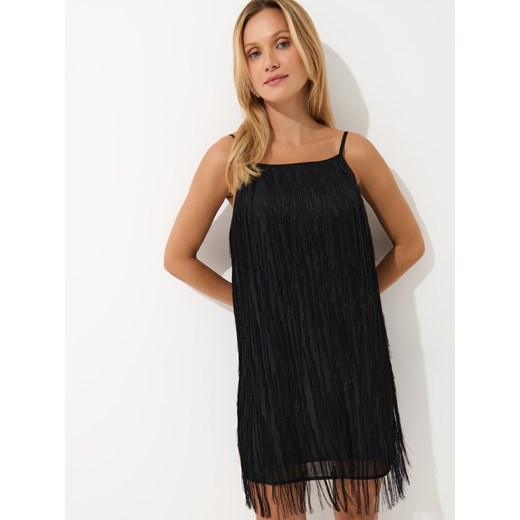 Mohito - Sukienka mini z frędzlami - czarny Mohito 40 Mohito