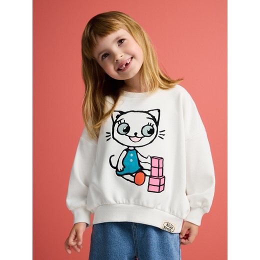 Reserved - Bawełniana bluza Kicia Kocia - złamana biel Reserved 80 (9-12 m.) Reserved