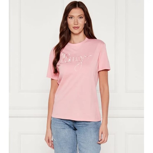 HUGO T-shirt Damacia_5 | Regular Fit ze sklepu Gomez Fashion Store w kategorii Bluzki damskie - zdjęcie 184638508