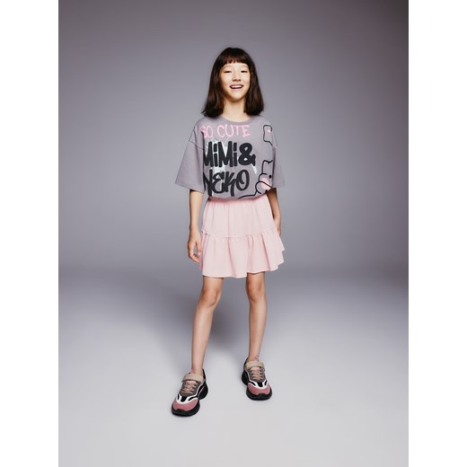 Reserved - Strukturalna spódnica - brudny róż Reserved 122/128 (6-8 lat) Reserved