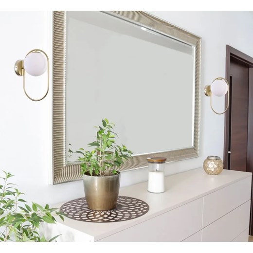 Nowoczesny kinkiet metalowy do salonu mosiądz - K060-Simmons Elior One Size Edinos.pl