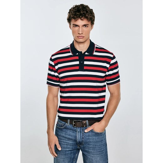 Koszulka męska polo w kolorowe paski Seulir 603 ze sklepu Big Star w kategorii T-shirty męskie - zdjęcie 184642258