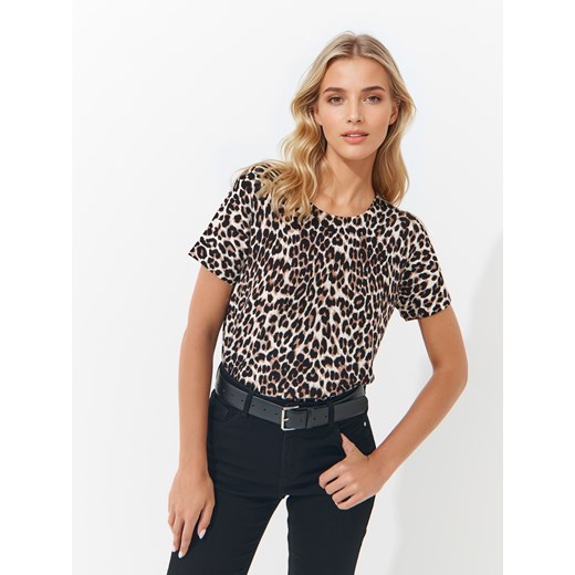 Mohito - T-shirt z wiskozą - beżowy Mohito L Mohito