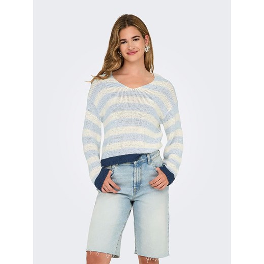 ONLY Sweter w kolorze kremowo-błękitnym XS promocyjna cena Limango Polska