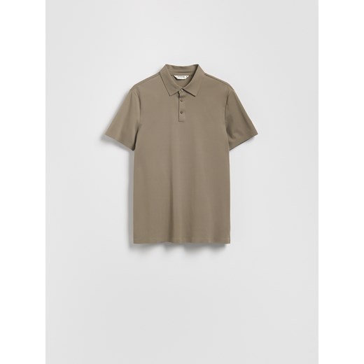 Reserved - Koszulka polo slim - beżowy ze sklepu Reserved w kategorii T-shirty męskie - zdjęcie 184645958
