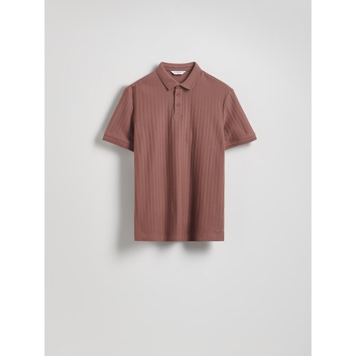 Reserved - Strukturalne polo regular fit - bordowy ze sklepu Reserved w kategorii T-shirty męskie - zdjęcie 184647298