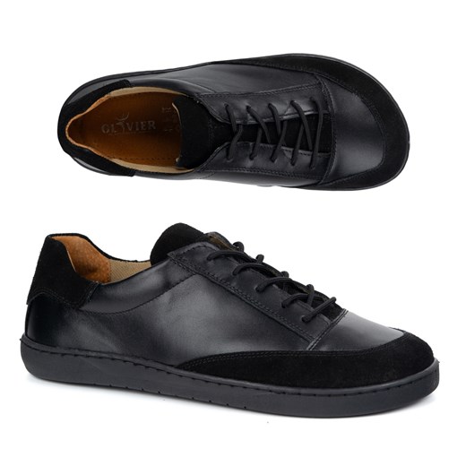 Buty męskie barefoot ze skóry naturalnej model OLIVIER Reno czarne ze sklepu butyolivier w kategorii Półbuty męskie - zdjęcie 184647647