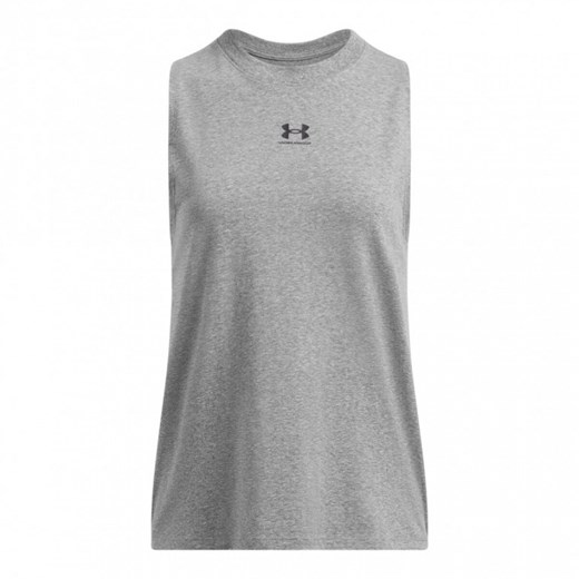 Damski top z nadrukiem Under Armour UA Rival Muscle Tank - szary ze sklepu Sportstylestory.com w kategorii Bluzki damskie - zdjęcie 184647857