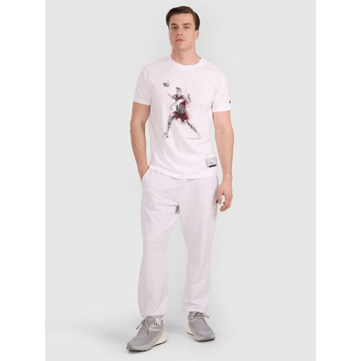 Męski t-shirt z nadrukiem 4F 4FRAW25TTSHM3237 - biały M Sportstylestory.com