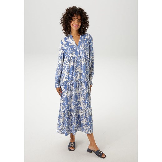 Aniston Sukienka w kolorze błękitno-białym Aniston 36 wyprzedaż Limango Polska