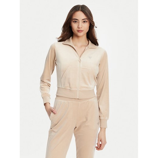 Guess Bluza V3BQ22 K0232 Beżowy Regular Fit ze sklepu MODIVO w kategorii Bluzy damskie - zdjęcie 184653526
