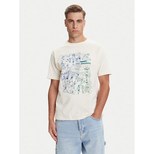 New Balance T-Shirt MT53916 Écru Regular Fit ze sklepu MODIVO w kategorii T-shirty męskie - zdjęcie 184653536