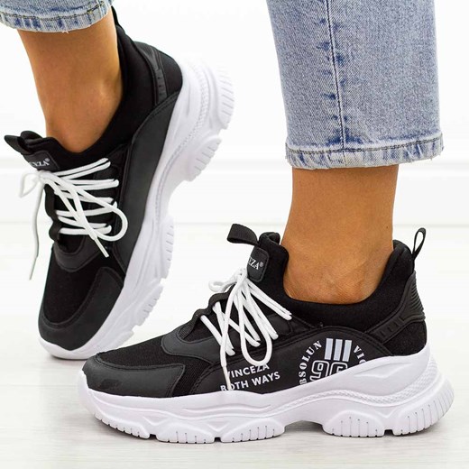 Czarne sneakersy damskie Vinceza 8771 ze sklepu suzana.pl w kategorii Buty sportowe damskie - zdjęcie 184654866