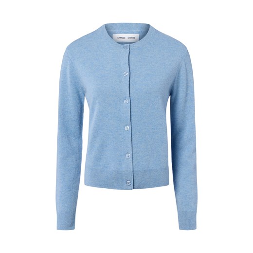 Samsøe Samsøe Kaszmirowy kardigan damski - Saboston Kobiety jasnoniebieski marmurkowy ze sklepu vangraaf w kategorii Swetry damskie - zdjęcie 184655049