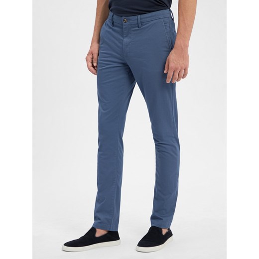 Tommy Hilfiger Chino - Bleecker Slim Fit Mężczyźni Bawełna granatowy wzorzysty ze sklepu vangraaf w kategorii Spodnie męskie - zdjęcie 184655057