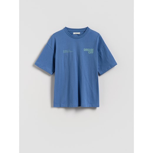 Reserved - Bawełniany t-shirt z nadrukiem - granatowy ze sklepu Reserved w kategorii T-shirty chłopięce - zdjęcie 184655475