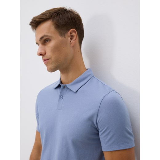 Reserved - Koszulka polo regular fit - jasnoszary ze sklepu Reserved w kategorii T-shirty męskie - zdjęcie 184655579